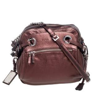 Dolce & Gabbana Metallic Brown Leather Miss Hug Shoulder Bag