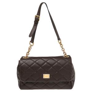 Dolce & Gabbana Brown Quilted Leather Miss Kate Shoulder Bag
