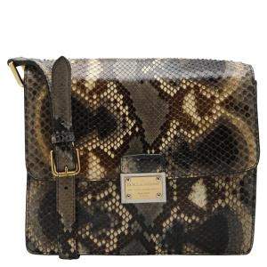 Dolce & Gabbana Brown Vintage Python Leather Bag