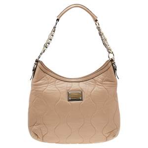 Dolce & Gabbana Beige Leather Miss Charles Hobo