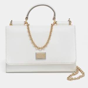 Pre Owned حقيبة هاتف ذكي دولتشي أند غابانا ميس سيسيلي فون جلد أوف وايت