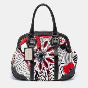 Dolce & Gabbana White/Black Printed Canvas Tote