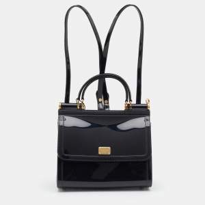 Pre Owned Dolce & Gabbana Black Rubber Small L'amore È Bellezza Miss Sicily Top Handle Bag