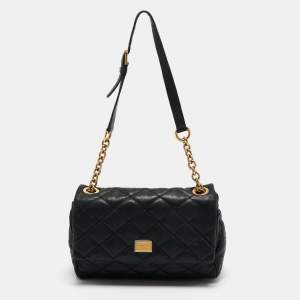 Pre Owned Dolce & Gabbana Black Quilted Leather Miss Kate Shoulder Bag