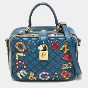 Pre Owned Dolce & Gabbana Quilted Leather Embellished Dolce Box Bag