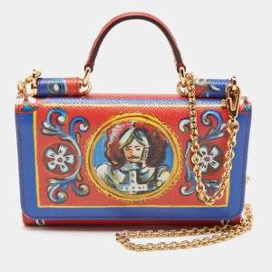 Dolce & Gabbana Multicolor Printed Leather Sicily Von Bag