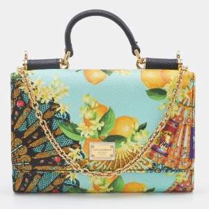 Dolce & Gabbana Multicolor Print Leather Miss Sicily Von Smartphone Bag