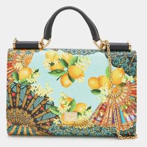 Pre Owned Dolce & Gabbana Multicolor Print Leather Miss Sicily Von Crossbody Bag