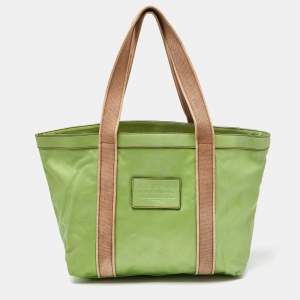 Pre Owned Dolce & Gabbana Green Leather Shopper Tote