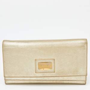 Dolce & Gabbana Gold Leather Continental Wallet