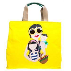 مملوكة مسبقًا Dolce & Gabbana Yellow Canvas and Leather Maria Shopper Tote 