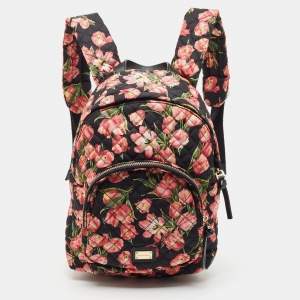 Dolce & Gabbana Multicolor Floral Nylon and Leather Backpack