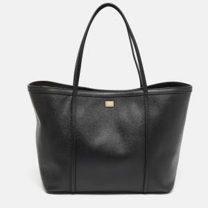 Dolce & Gabbana Black Leather Miss Escape Shopper Tote