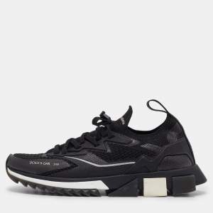 Pre Owned Dolce & Gabbana Black Fabric Sorrento Sneakers Size 40
