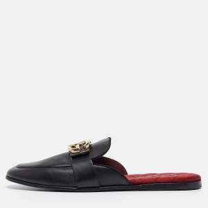 Dolce & Gabbana Black Leather Mules Size 42