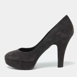 Dolce & Gabbana Black Suede Platform Pumps Size 39.5