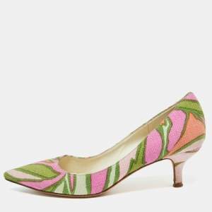 Dolce & Gabbana Multicolor Fabric Pointed Toe Pumps Size 37