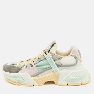 Pre Owned Dolce & Gabbana Multicolor Suede and Nylon Airmaster Low Top Sneakers Size 38
