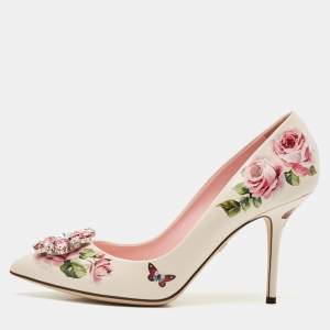 Dolce & Gabbana Multicolor Floral Print Leather Bellucci Pumps Size 41