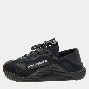Dolce & Gabbana Black Lace And Nylon Ns1 Low Top Sneakers Size 37