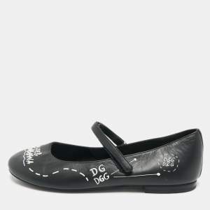 Dolce & Gabbana Black Leather Ballet Flats Size 37