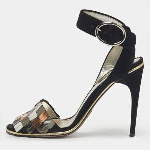 Pre Owned Dolce & Gabbana Black Suede Ankle Strap Sandals Size 40