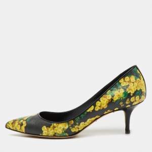 Pre Owned Dolce & Gabbana Multicolor Floral Print Patent Leather Pointed Toe Pumps Size 41