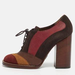 مملوكة مسبقًا Dolce & Gabbana Size 39 Multicolor Leather and Suede Booties