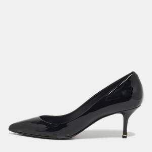 مملوكة مسبقًا Dolce & Gabbana Size 41 Black Patent Leather Pointed Toe Pumps