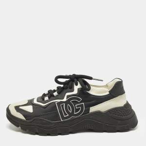 Pre Owned Dolce & Gabbana daymaster Size 37 Black Fabric, Leather and Suede Lace Up Sneakers