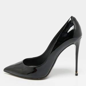 مملوكة مسبقًا Dolce & Gabbana Size 39 Black Patent Leather Pointed Toe Pumps