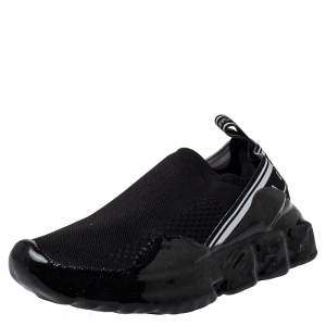 Dolce & Gabbana Black Fabric Sorrento Melt Sneakers Size 38