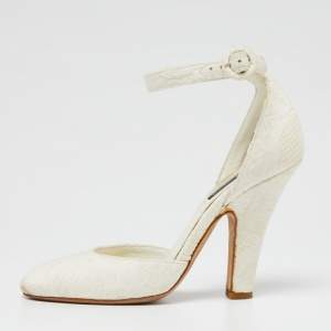 Dolce & Gabbana  White Canvas Mary Jane Pumps Size 38
