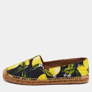 حذاء إسبادريل فلات دولتشي أند غاباتا قماش مطبوع لمون متعدد الألوان نعل سميك مقاس 40