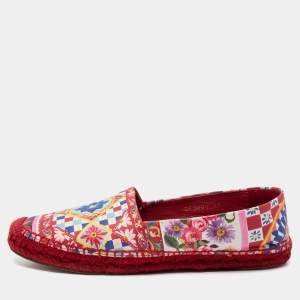 حذاء فلات دولتشي آند غابانا إسبادريل جلد بنقشة الزهور متعدد الألوان  مقاس 40