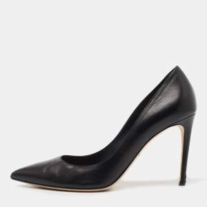 Pre Owned Dolce & Gabbana Black Leather Pointed Toe Pumps Size 40