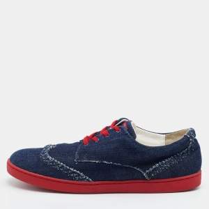 Pre Owned Dolce & Gabbana Blue Denim Lace Up Derby Sneakers Size 39