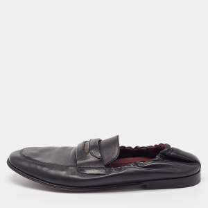 Dolce & Gabbana Black Leather Scrunch Loafers Size 39