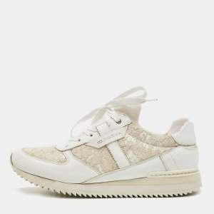 Pre Owned Dolce & Gabbana White Leather and Lace Low Top Sneakers Size 39