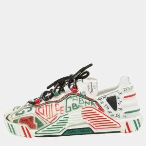 Dolce & Gabbana Multicolor Neoprene and Suede Miami Ns1 Low Top Sneakers Size 38