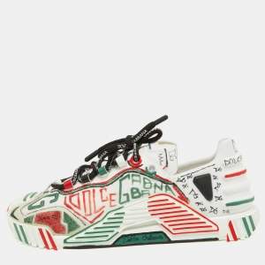 Pre Owned Dolce & Gabbana Multicolor Neoprene and Suede Miami Ns1 Low Top Sneakers Size 38