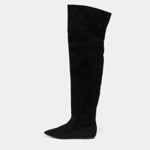 Dolce & Gabbana Black Suede Over The Knee Boots Size 37.5