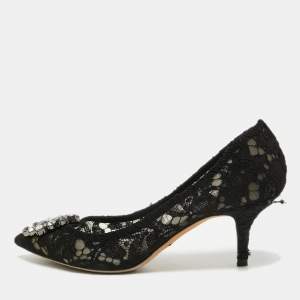 Dolce & Gabbana Black Lace Bellucci Pumps Size 37