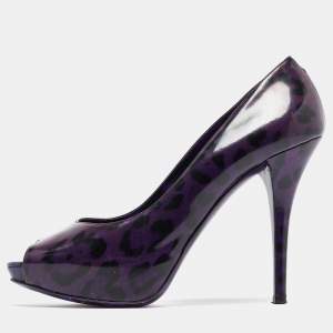 Dolce & Gabbana Purple Patent Peep Toe Pumps Size 41