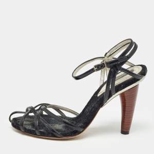 Dolce & Gabbana  Black Patent Knotted Sandals Size 35