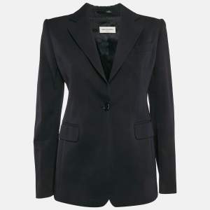 Dries van Noten Navy Blue Wool Single Breasted Blazer S 