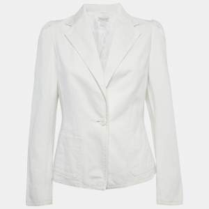 مملوكة مسبقًا جاكيت دنيم أبيض بأزرار من الأمام ديرايز فان نوتن ميديم