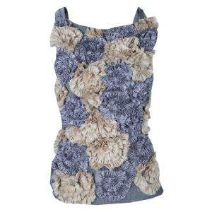 Dries Van Noten Floral Applique Textured Sleeveless Backless Top S