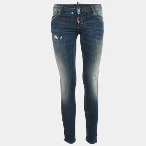 Dsquared2 Blue Washed Denim Ddc Pintura Jeans S Waist 28"
