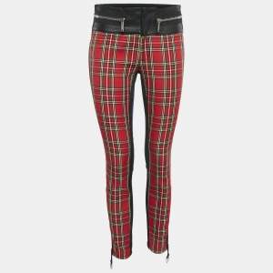 Dsquared2 Red/Blue Scottish Check and Denim Denise Fit Jeans S Waist 29'